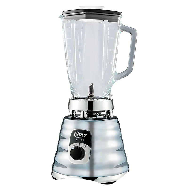 Licuadora clásica Oster cromada 3 velocidades con perilla ergonómica BLST4655